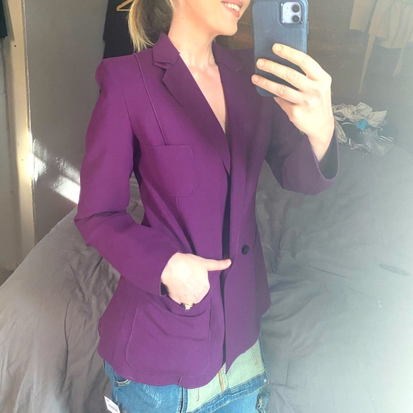 MAGASCHONI WOOL SPANDEX COUTURE TUXEDO BLAZER COAT